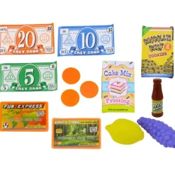 LeanToys Spielset Bäckerei und Süßwarenladen mit Kasse und Mikrowelle