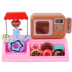 LeanToys Spielset Bäckerei und Süßwarenladen mit Kasse und Mikrowelle