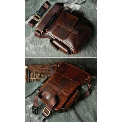 Le'aokuu Herren Echt Leder Hüfttasche Gürteltasche Bauchtasche Reißverschluss