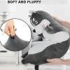 LEcylankEr Husky Kuscheltier 110cm - Weicher Plüschhund als Kissen für Kinder