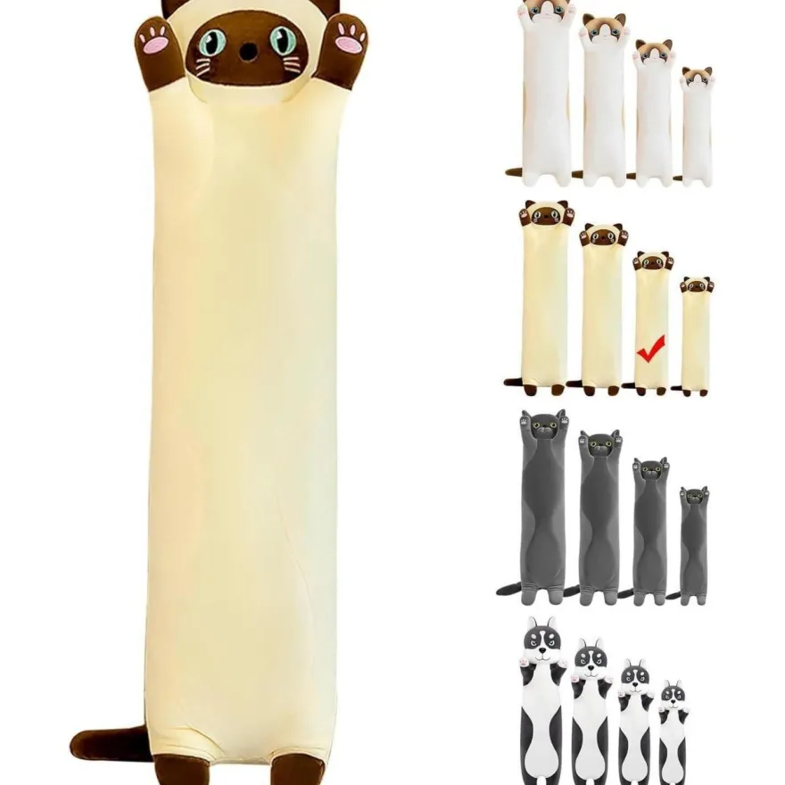 LEcylankEr Katze Kuscheltier 70cm - Weiches Plüschtier Kissen für Kinder
