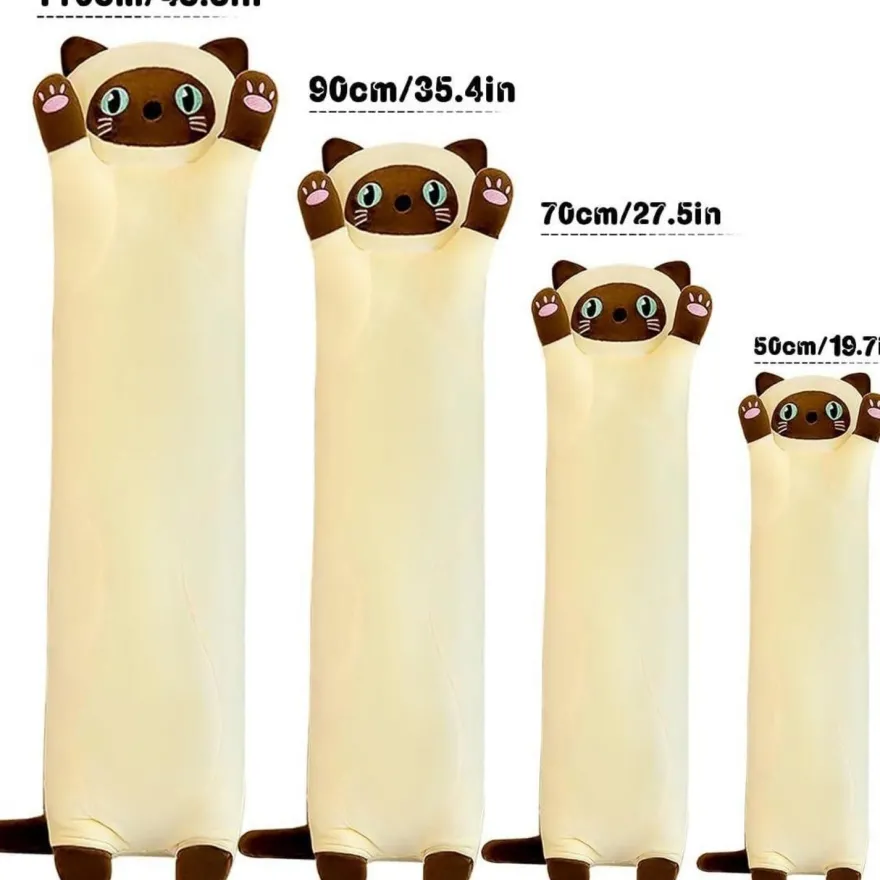 LEcylankEr Katze Kuscheltier 70cm - Weiches Plüschtier Kissen für Kinder