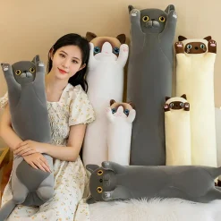 LEcylankEr Katze Kuscheltier 70cm - Weiches Plüschtier Kissen für Kinder
