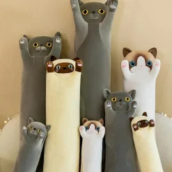 LEcylankEr Katze Kuscheltier 70cm - Weiches Plüschtier Kissen für Kinder