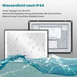 LED Badspiegel Badezimmerspiegel mit Beleuchtung Wandspiegel Beschlagfrei IP44