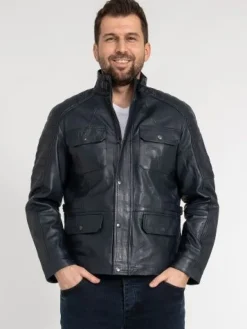 Lederjacke Herren Echt Leder Jacke Rock Creek Herren Bikerjacke H-382 S-3XL NEU