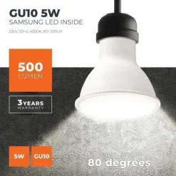 LED Glühbirne GU10 Premium 5W 4000K Neutralweiß 500lm 8-pak