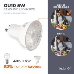 LED Glühbirne GU10 Premium 5W 4000K Neutralweiß 500lm 8-pak