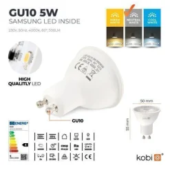 LED Glühbirne GU10 Premium 5W 4000K Neutralweiß 500lm 8-pak