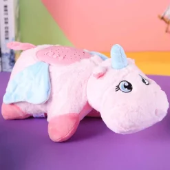 LED Lampe Kuscheltier Einschlafhilfe Einhorn Nachtlicht mit Sternenhimmel und Musik