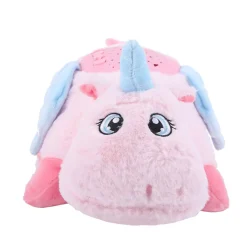LED Lampe Kuscheltier Einschlafhilfe Einhorn Nachtlicht mit Sternenhimmel und Musik