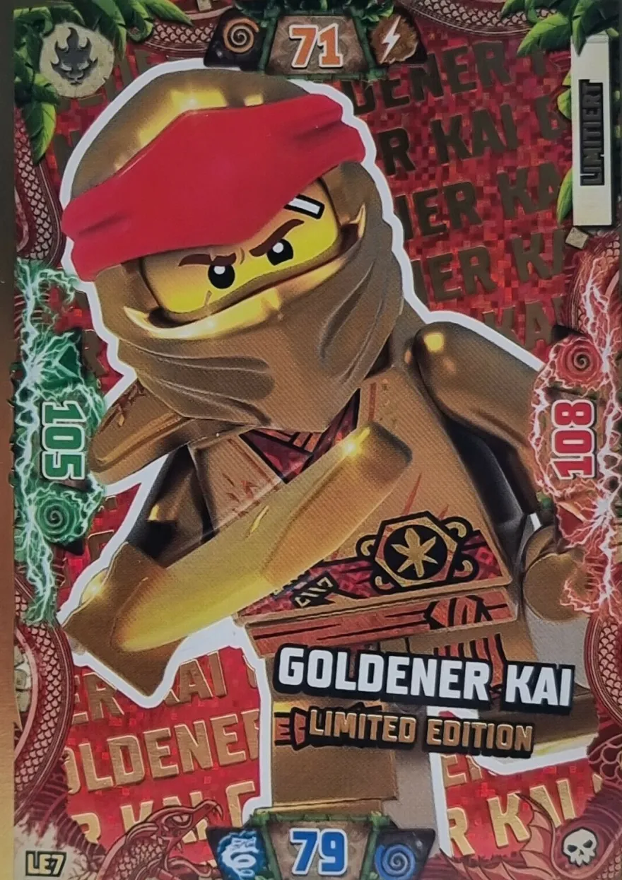 LEGO Ninjago Trading Card Game Limitierte Karte Nr. LE7 Goldener Kai