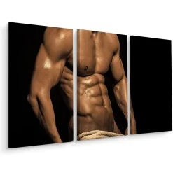Leinwand Bilder SET 3-Teilig Sexy Maenner 3D-Akt Wandbilder xxl 5385