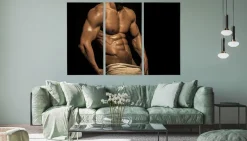 Leinwand Bilder SET 3-Teilig Sexy Maenner 3D-Akt Wandbilder xxl 5385