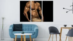 Leinwand Bilder SET 3-Teilig Sexy Maenner 3D-Akt Wandbilder xxl 5385