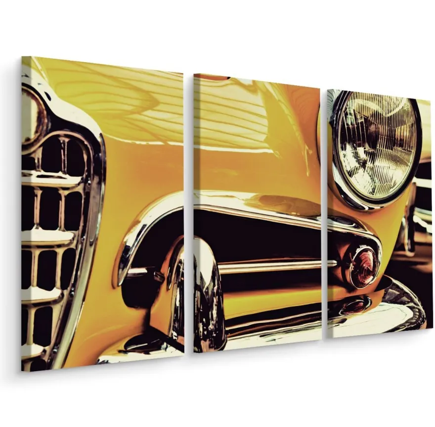 Leinwand Bilder SET 3-Teilig Vintage Retro 3D-AUTO Wandbilder xxl 3522