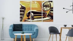 Leinwand Bilder SET 3-Teilig Vintage Retro 3D-AUTO Wandbilder xxl 3522