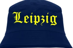 Leipzig Fischerhut - Dunkelblau - Gelber Druck - Bucket Hat