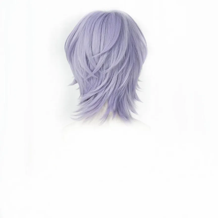 LeMarnia Anime Cosplay Perücke Hellviolett Herren Kurz, Hitzebeständig, für
