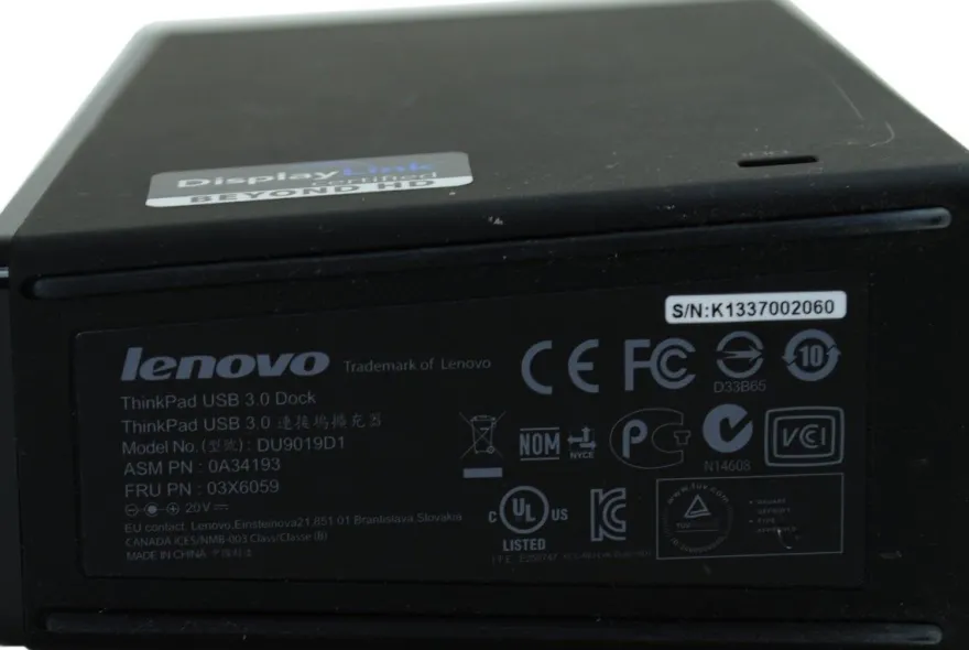 Lenovo ThinkPad USB 3.0 Dock DU9019D1 mit Netzteil