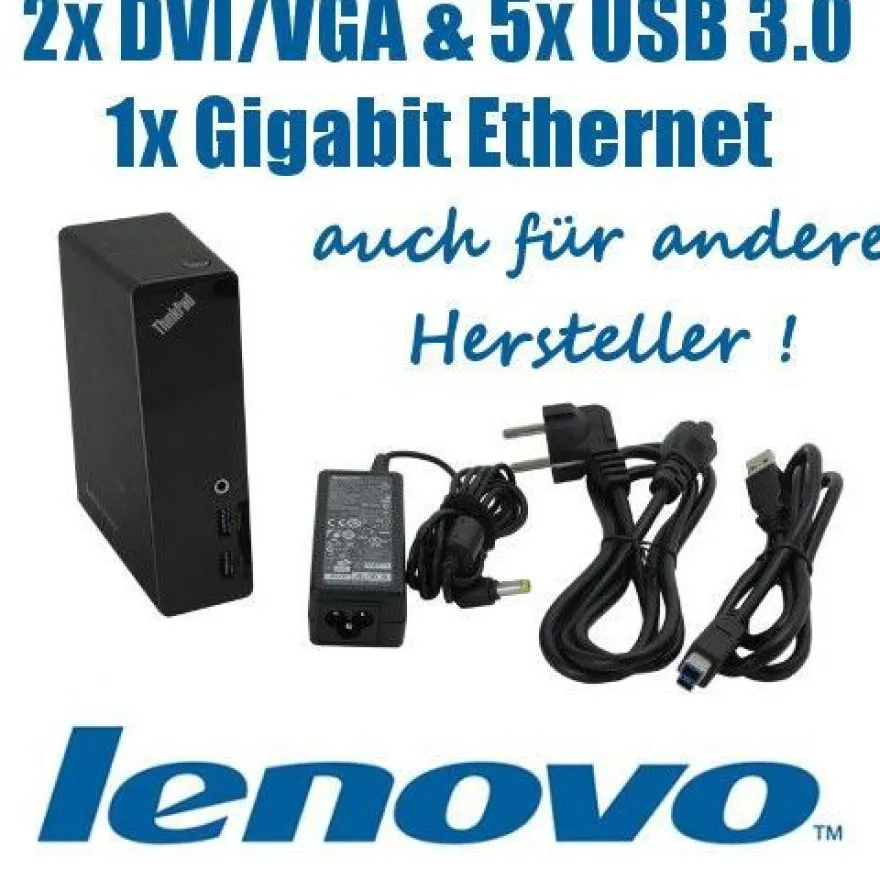 Lenovo ThinkPad USB 3.0 Dock DU9019D1 mit Netzteil