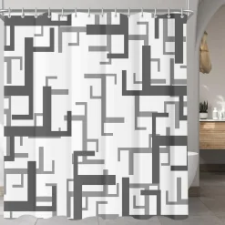 Lerores Duschvorhang Block Antischimmel Textil 200x160cm 12 Ösen Badezimmer