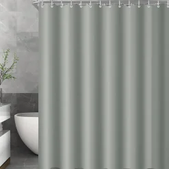Lerores Duschvorhang 180x190cm Grau Wasserabweisend Antischimmel Polyester