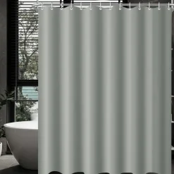 Lerores Duschvorhang 180x190cm Grau Wasserabweisend Antischimmel Polyester