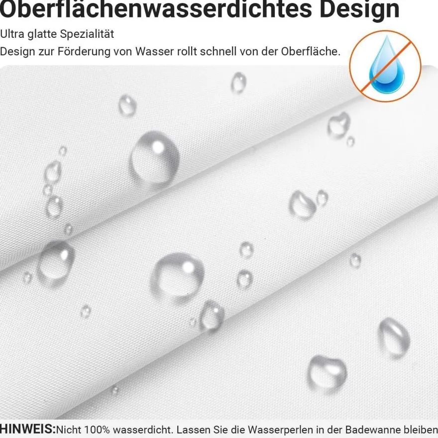 Lerores Duschvorhang 120x180cm Reinweiß - Wasserabweisend, Antischimmel