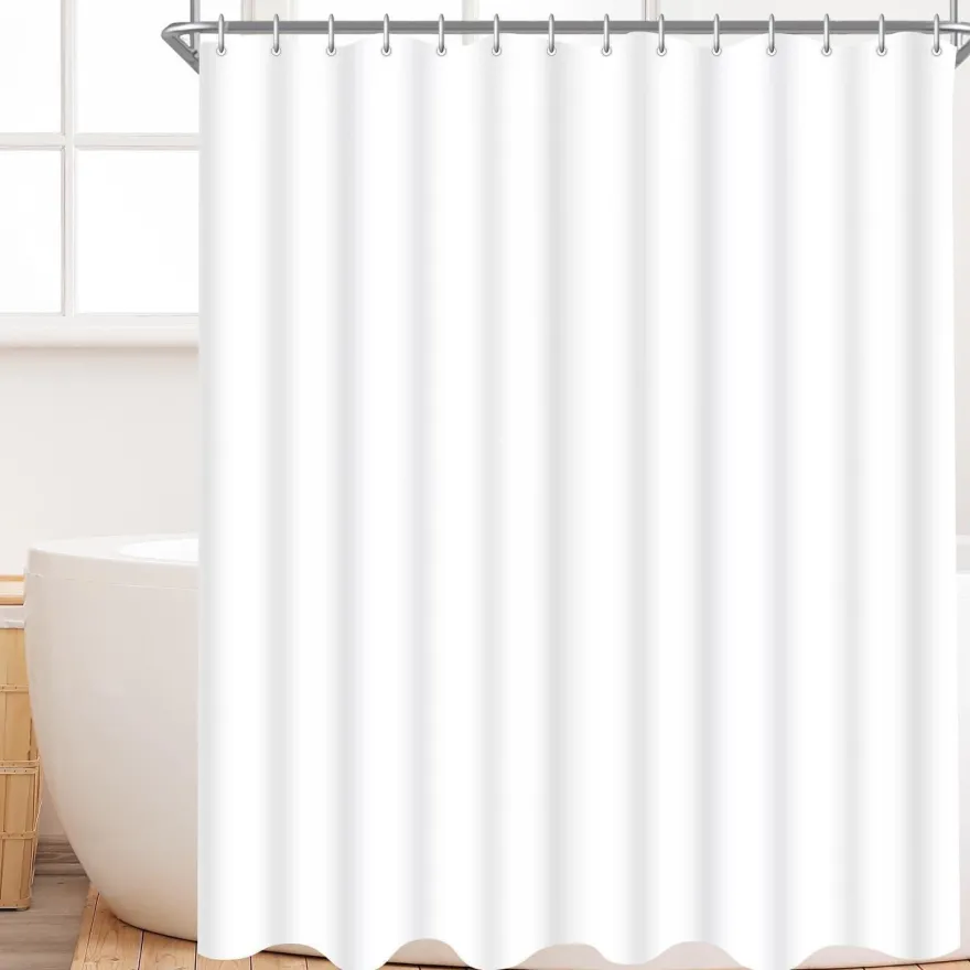 Lerores Duschvorhang 120x180cm Reinweiß - Wasserabweisend, Antischimmel