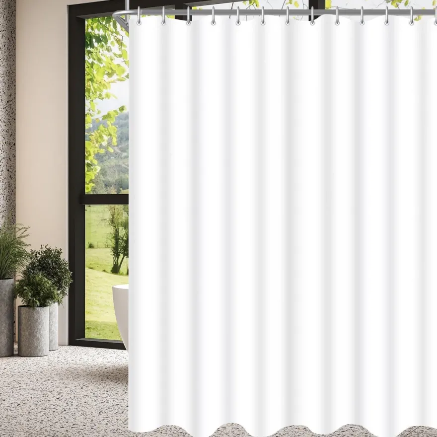 Lerores Duschvorhang 120x180cm Reinweiß - Wasserabweisend, Antischimmel