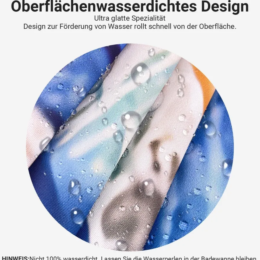 Lerores Duschvorhang 180x200cm Schildkröte Seesterne - Wasserabweisend