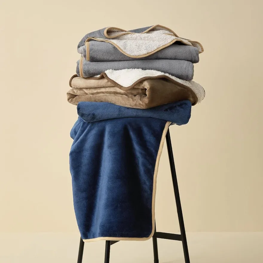 Lesure Wasserdichte Hundedecke Sherpa Fleece 100x80cm Grau, Waschbar & Wendbar