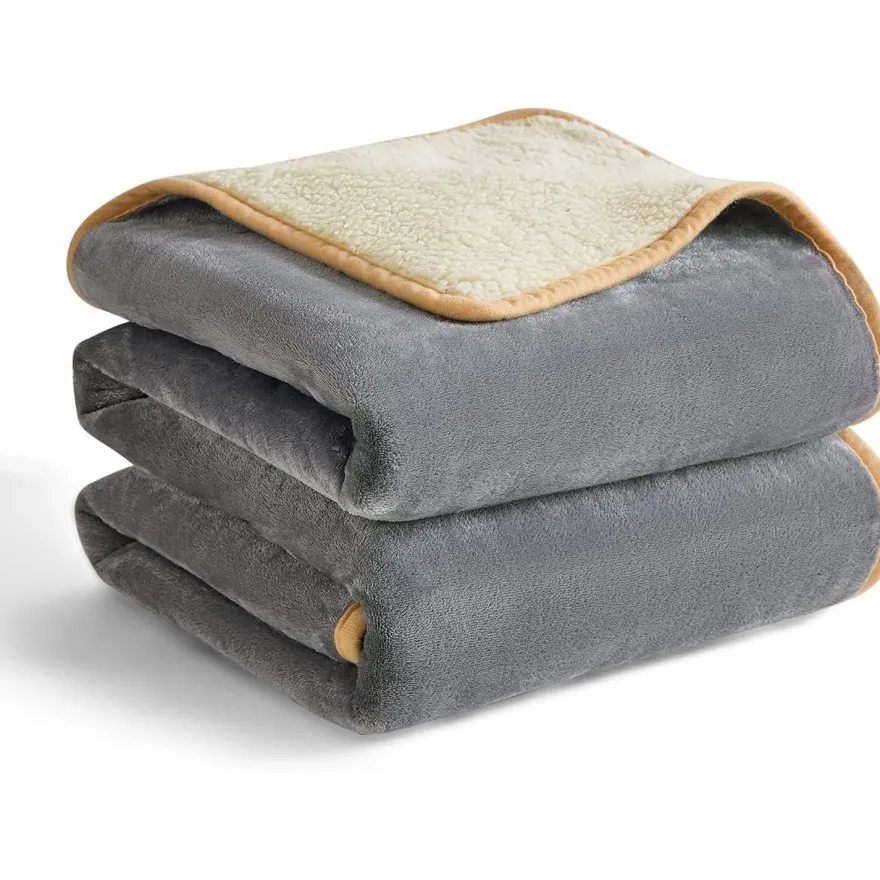 Lesure Wasserdichte Hundedecke Sherpa Fleece 100x80cm Grau, Waschbar & Wendbar
