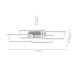 Leuchten Direkt 14791-55 Deckenleuchte Iven stahl 4-flammig dimmbar