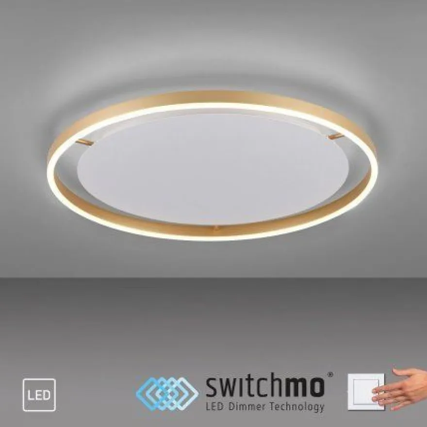 Leuchten Direkt 15392-60 RITUS LED Deckenleuchte Messing Matt rund 60cm