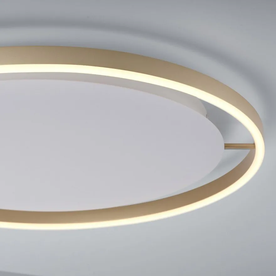 Leuchten Direkt 15392-60 RITUS LED Deckenleuchte Messing Matt rund 60cm