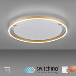 Leuchten Direkt 15392-60 RITUS LED Deckenleuchte Messing Matt rund 60cm