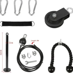LFJ Fitness Latzug Kabelzug Unterarmtrainer Trizeps Seil Gewicht-Set
