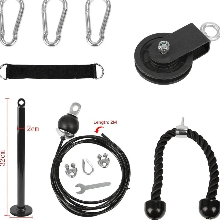 LFJ Fitness Latzug Kabelzug Unterarmtrainer Trizeps Seil Gewicht-Set