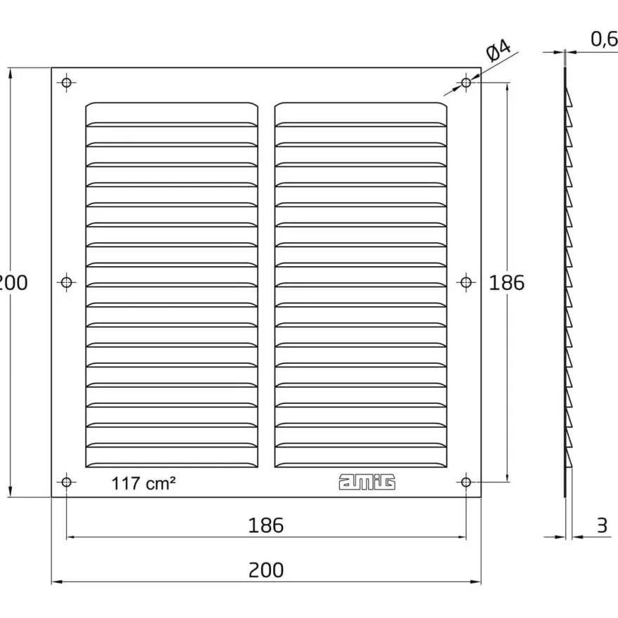Lüftungsgitter Aluminium Silber Abluftgitter Insektenschutz Gitter
