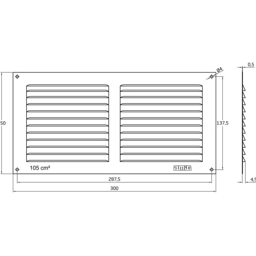 Lüftungsgitter Aluminium Silber Abluftgitter Insektenschutz Gitter