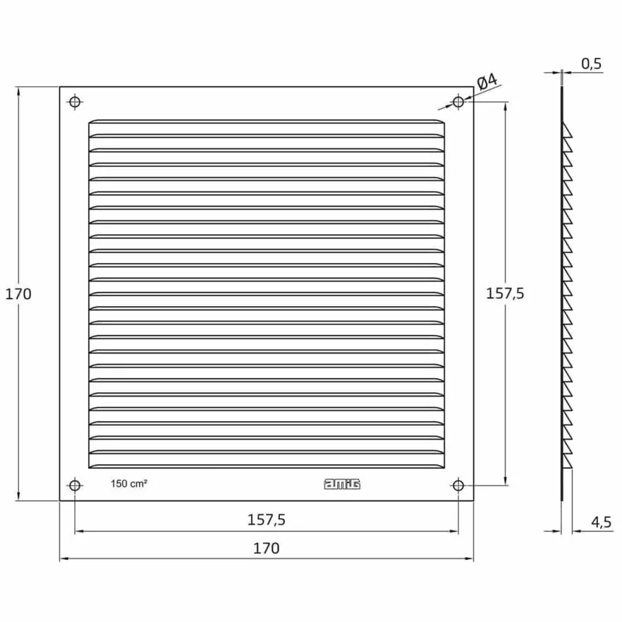 Lüftungsgitter Aluminium Silber Abluftgitter Insektenschutz Gitter