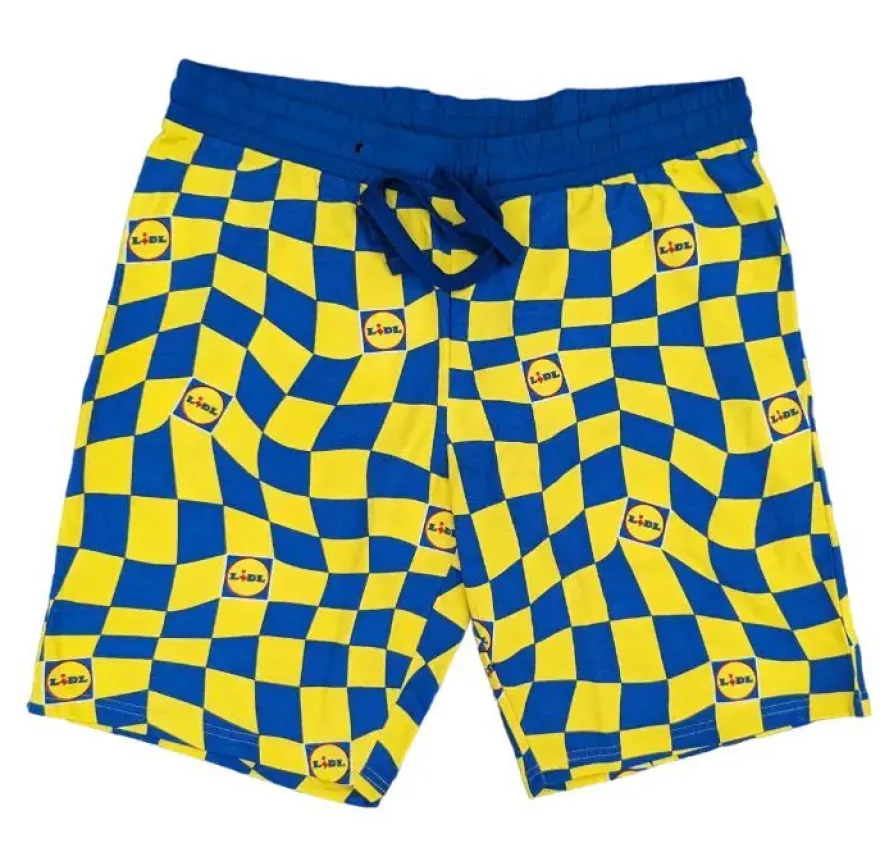 LiDL Livergy kurze Hose Sweatshorts Gelb Blau Freizeitshorts Shorts Lidl Kollektion