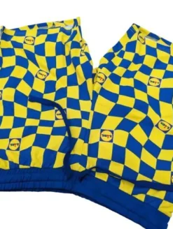 LiDL Livergy kurze Hose Sweatshorts Gelb Blau Freizeitshorts Shorts Lidl Kollektion
