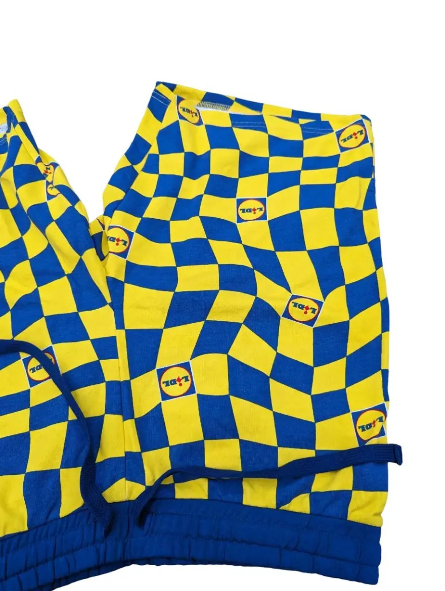 LiDL Livergy kurze Hose Sweatshorts Gelb Blau Freizeitshorts Shorts Lidl Kollektion