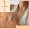 Lilbitty Kreuz Diamant Kette Gold 14K Halskette Damen Modeschmuck