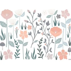 Lilipinso Wandsticker L Stielblüten rosa taupe grau