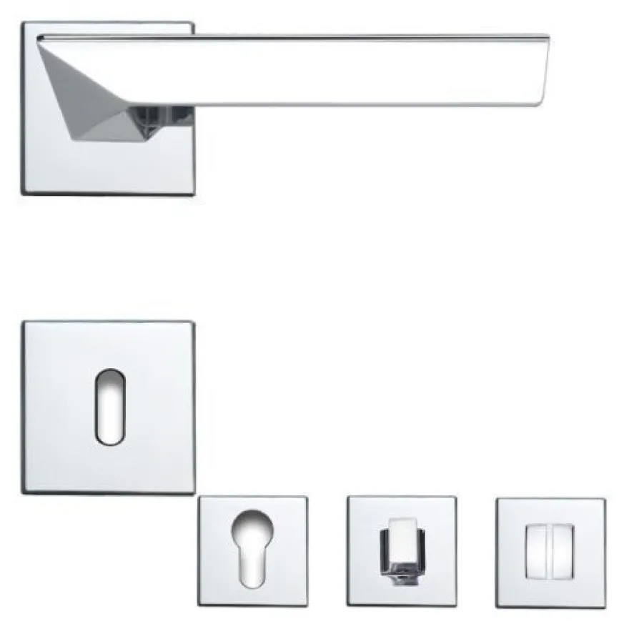 Linea Cali Trio Zincral Türdrücker Rosettengarnitur chrom Türgriff