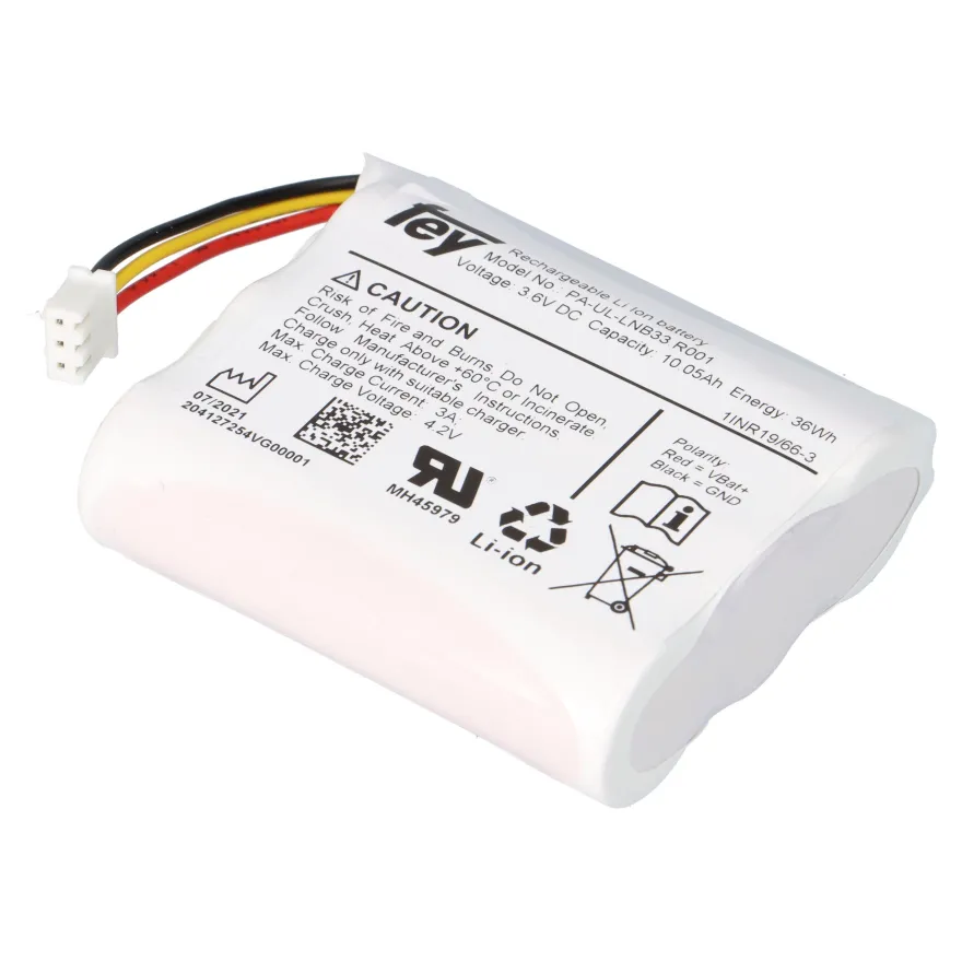 Lithium-Ionen Akkupack 3,6V 10,05Ah 36Wh 1S3P Kabel & Stecker